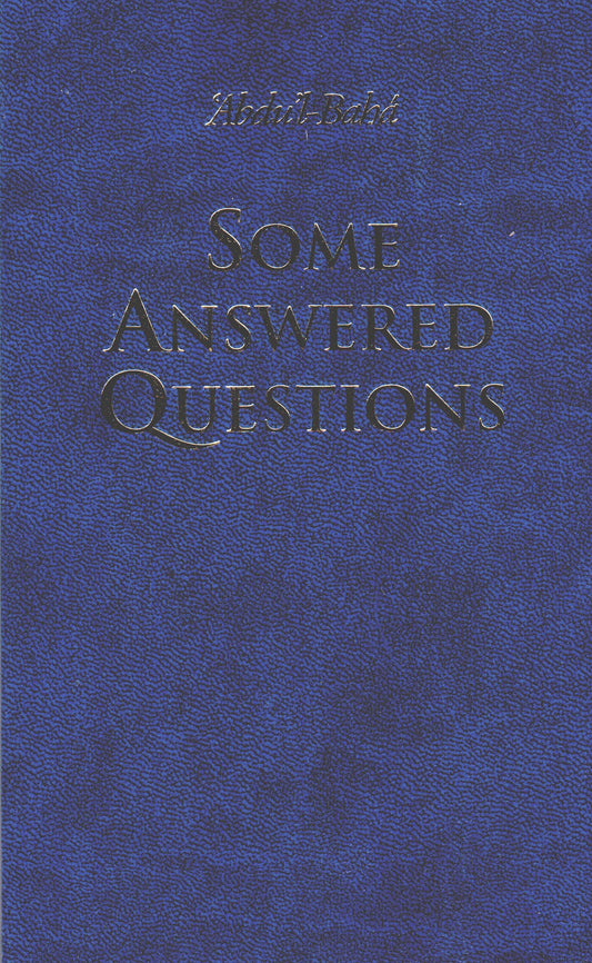 Some Answered Questions